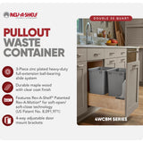 Rev-A-Shelf Double Pullout Trash Can w/Soft-Close Slides, 14.5" Min Opening