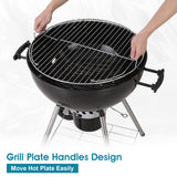 MFSTUDIO 22" Master Kettle Charcoal Grill, Premium Outdoor Barbecue Grill with Thermometers, Porcelain-Enameled Lid & Ash Catcher, Black