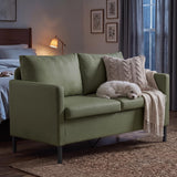 TYBOATLE Faux Leather Small Couch Loveseat, 2 Seater Sofa for Small Spaces