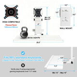 Wall Mount Computer Workstation, Monitor Wall Mount with Foldable 26" Keyboard Tray and Mouse Space, Fits 17-32 inch Screens, Heavy Duty 2mm Steel Space Saving Desk