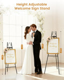 53.9" Black Easel Stand for Sign, Display Easel for Wedding Sign, Painting