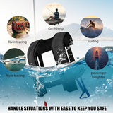 150N Unisex Automatic Life Jacket - Lightweight Inflatable Flotation Device with Reflective Patches, Whistle, Extra Tube - Suitable for Rowing, Boarding (Orange)