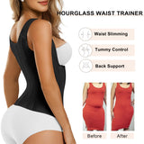 SHAPERX Waist Trainer Corset for Women Tummy Control Sport Girdle Hourglass Waist Cincher Body Shaper with Steel Boned SZ7293-Black-2XL