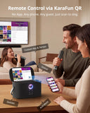Ikarao Portable Karaoke Machine for Adults, Built-in Lyrics Display and Screen, 2 Self-Charging Wireless Microphones, Karaoke App, 140W Speaker, Connects to TV for Home Party Birthday Outdoor Camping