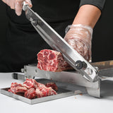 Stainless Steel Bone Cutter Machine Manual Ribs Meat Chopper Food Slicer for Whole Chicken Rib Spine, 47.5x28.5x10cm