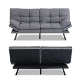 Memory Foam Couch Bed with Mattress and Frame Included, Comfortable Grey Opoiar
