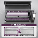 Mesliese Vacuum Sealer Machine, Powerful 95kPa 140W One Hand Operation Food Sealer, Double Seal Strip with Build-in Cutter & Countdown Display
