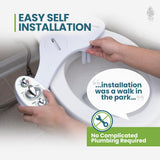 Zen Bidet Warm Hot and Cold Bidet Attachment- Dual Nozzle Warm Water Bidet Attachment for Toilet with Self-Cleaning Nozzles and Ceramic Valves - Easy to Install Bidet with Picture Instructions