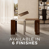 Mobili Fiver, Easy, Extendable Console Table with Extension Leaves Holder, 17.7(120.1) x35.4 in, Walnut, for 4-12 People, Space Saving Dining Table for Entrance, Living Room, Italian Furniture