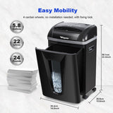 58 dB Paper Shredder for Home Office, 15 Sheet, P-4 Cross Cut Shredders with 5.8 Gallons Bin Shreds CD, Credit Card Wingwise