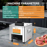 Newhai 850W Meat Cutter Machine 3.5mm Electric Meat Slicer Shredded Cutting Machine Stainless Steel 330lb/h for Boneless Pork Chicken Fish for Family and Commercial Use (Meat thickness: 3.5mm)