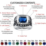 Oseew 2027 Personalized Men's Square Class Graduation Ring (White Gold)