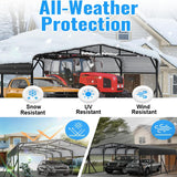 12x20FT Heavy Duty Metal Carport with Side Support Poles for All Weather