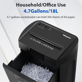 Low Noise 48dB Paper Shredder for Home, 15-Sheet Cross Cut, CD/Credit Card Office Shredder