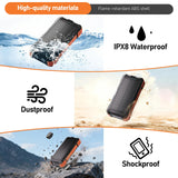 ERRBBIC Solar Charger Power Bank 49800mAh, 22.5W Portable Charger, 15W Wireless Charging, Solar Panel Charger, Built-in Four Cable, with USB C for Cell Phones, with Dual Flashlight for Camping