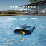 (2026 Upgrade) Beatbot A100 Pro Pool Robot Vacuum, 5-in-1 Cleaning with Smart Surface Parking, Clarifies & Skims Water, Ideal for Inground Pools up to 3,299 Sq.ft - Ice Blue