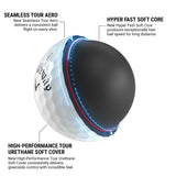 Callaway Golf Chrome Tour X Triple Track Golf Ball (Holiday, 2 Dozen) Callaway