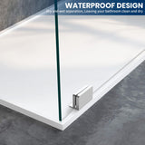 Shower Glass Door Panel, 30" W x 78" H Framless Bathroom Fixed Glass Shower Door Panel Durable 5/16"(8mm) Clear Tempered Door with Fixed Clamps Bathroom Shower Screen (Polished Chrome Finish)