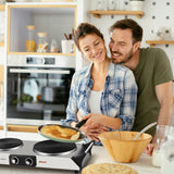 Hot Plate Double Burner for Cooking, 1800W Countertop Electric Stoves | Silver Techwood