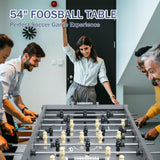 RAYKEEP Foosball Table, 54" Full Size Games Table w/ 2 Balls for Adults & Kids, Arcade Soccer Table for Home, Game Room, Office, Party (Dark Grey Wood Grain)