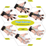 Grip Strength Trainer Kit 6 Pack with Finger Exerciser, Hand Grip Strengthener, Hand Extension Exerciser and Forearm Workout Ring for Muscle Building and Injury Recover KEWAE