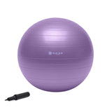 Gaiam 05-51980 Total Body Balance Ball Kit - Includes 55cm Anti-Burst Stability Exercise Yoga Ball, Air Pump & Workout Video - Purple Gaiam