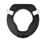 KMINA 4 Inch Soft Raised Toilet Seat with Lid, 300 lb Capacity, Fits Round & Compact Elongated Bowls up to 15" Wide, Tool-Free Clamp-On Riser, Black