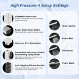 Hibbent 5-spray Filtered Rainfall Shower Head Combo, High Pressure 13'' Showerhead with Stainless Steel 4 Spray Modes Handheld, All Metal 4-way Diverter Arm with Pause Mode, 71'' Hose & Holder, Chrome