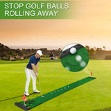 Golf Putting Game Set with Front Border for Indoor & Outdoor,Golf Putting Green Mat Include 4 Balls,1 Portable Bag,2 Flags&Cups,Practice Training Aid for Backyard,Party,Office