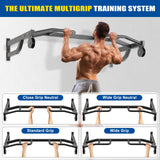 Kipika 48" Ceiling Mounted Pull Up Bar, Heavy Duty Multi-Grip Chin Up Bar, Mounted Pullup Bar, Adjustable Height, Pull Up Bands for Chin Ups & Body Stretching, Ideal for Home Gym and Strength Training (48" Pull Up Bar with 2 Pulleys)