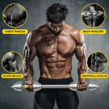 PHOEROS Adjustable Dumbbell Set - 44/66/88 LBS weights set, Dumbbell Barbell 3 in 1, Steel Dumbbells Pair with Connecting Rod for Adults Women Men Fitness Workout, Home Gym Exercise Training Equipment (88lbs)