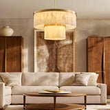 CEENWE Alabaster Chandelier 2-Tier D24 Brass Round Chandeliers, Modern Dining Room Chandelier Marble Pendant Light for Living Room, Bedroom, Foyer, Kitchen, Entryway Gold(Include Bulbs)