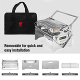 BiggerFire 360° Rotating Barbecue Grill, Stainless Steel Flipping Barbecue Grills, Portable Camping Charcoal BBQ Grill Outdoor, Detachable Portable Charcoal Barbecue Grill for Picnic Yard Party