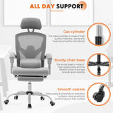 Office Computer Desk Chair Set of 2, Ergonomic High-Back Mesh Rolling Work Swivel Chairs with Wheels, Comfortable Lumbar Support