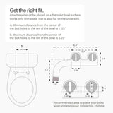 Brondell Bidet Attachment for Toilet SS-250 SimpleSpa Fresh Water Spray with Adjustable Water Pressure Side Arm Control, Slim Bidet Sprayer, Silver Knob (Dual Nozzle)