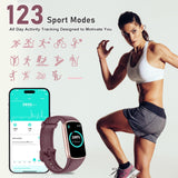 Zeacool Fitness Tracker with 24/7 Heart Rate, Blood Oxygen Sleep Monitor, 123 Sports Modes Calories Smart Watch,IP68 Waterproof Step Counter Activity Trackers Health Pedometer for Women Men Bordeaux