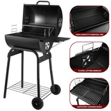 Charcoal Grills Outdoor BBQ Grill, Barrel Charcoal Grill with Side Table, with Nearly 500 Sq.In. Cooking Grid Area MD DC PRINT INC