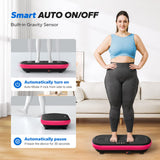 MERACH Vibration Plate Exercise Machine, Vibration Plate 440 Lbs Capacity, Bluetooth and Silicone Pedal, Stimulate Deep Fat, Vibration Plate (Magenta)