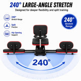 39"x15"x16.5" Split Leg Stretcher, 240° Adjustable Flexibility Trainer, Foldable Leg Stretch Machine, EPP Memory Foam, Carbon Steel Frame, 560lbs Capacity, Splits Yoga Ballet Home Training (Black Red)