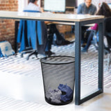 SHSYCER 10-Pack Black Mesh Trash Cans, 6 Gal Mesh Office Trash Can, Open Metal Wire Wastebaskets, Waste Basket Trash Can for Near Desk,Recycling Garbage Container Bin for Office,Home,School