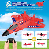 Fremego F-22 Raptor RC Plane 2.4GHz RC Airplane Fighter Toy Ready to Fly Remote Control Airplane Easy to Fly RC Glider Sports for Kids & Beginners (Red)