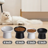 KITCHENLESTAR Elevated Cat Bowls, 15° Tilted Ceramic Raised Cat Food and Water Bowl Set, Whisker-Friendly Porcelain Pet Feeder Dishes for Indoor Cats and Small Dogs,White,6.2 Inch,2 Pack