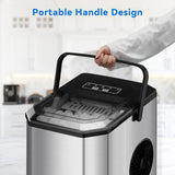 Countertop Ice Maker, 26 lbs in 24 Hours, 9 Bullet Ice Cubes Ready in 6 Mins, Portable Ice Machine with Handle, 2 Sizes Ice Cubes