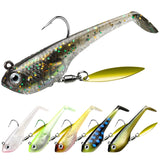 TRUSCEND Shadtale Soft Fishing Lures with BKK Hooks – Easy Catch: Trembly Sinking and Vibrating Swim for More Bites, Paddle Tail Spinner Swimbait for Bass, Trout, Crappie, Walleye, Great Fishing Gear