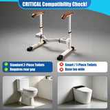 FSA/HSA Eligible Toilet Safety Rails for Elderly with Solid Wood Handles, Adjustable Height & Width, Heavy Duty Thickened Toilet Safety Frame, 520 LBS Capacity, Handles for Disabled & Seniors