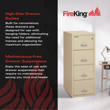 FireKing Fireproof Vertical File Cabinet, 4 Legal Sized Drawers