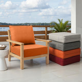 Outdoor Chair Cushions Set of 3, Waterproof 24x24 Patio Chair Cushion, 6" Thickened Seat Cushion for Outdoor Furniture, Couch Cushion Replacement, Include 3 Back & 3 Seat Cushions, Thick/Orange