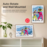 Frameo 10.1" Digital Picture Frame, Smart WiFi Digital Photo Frame with 1280x800 HD IPS Touch Screen 32GB Storage Auto-Rotate Wall Mounted, Share Photos/Videos Remotely(Brown&White)