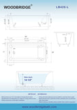 WOODBRIDGE 60" Acrylic Rectangular Alcove Soaking Bathtub in White with Left Drain, Chrome pop-up Drain Included, LB428-L