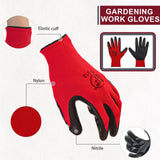 120 Pairs Gardening Work Gloves Bulk for Men Women, Breathable Nitrile Rubber Coated Garden Gloves, 9.1 Inch